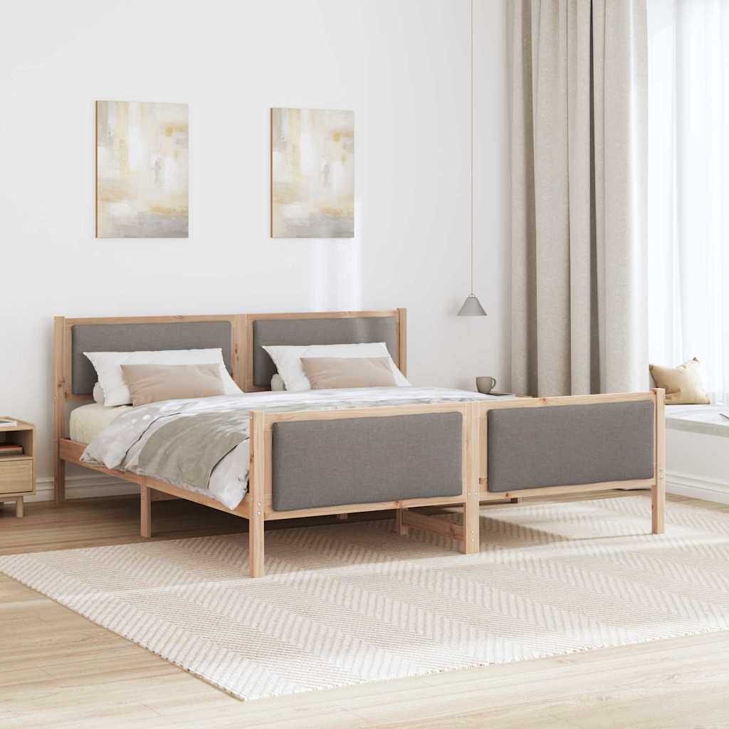vidaXL Ramka łóżka Z zagłówkiem Ciemnoszary 200 x 200 cm tkanina