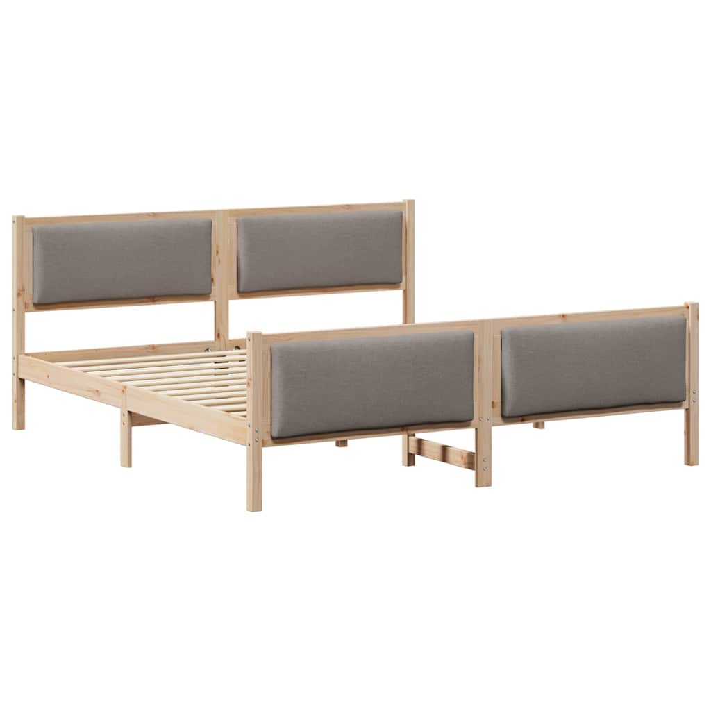 vidaXL Ramka łóżka Z zagłówkiem Ciemnoszary 200 x 200 cm tkanina