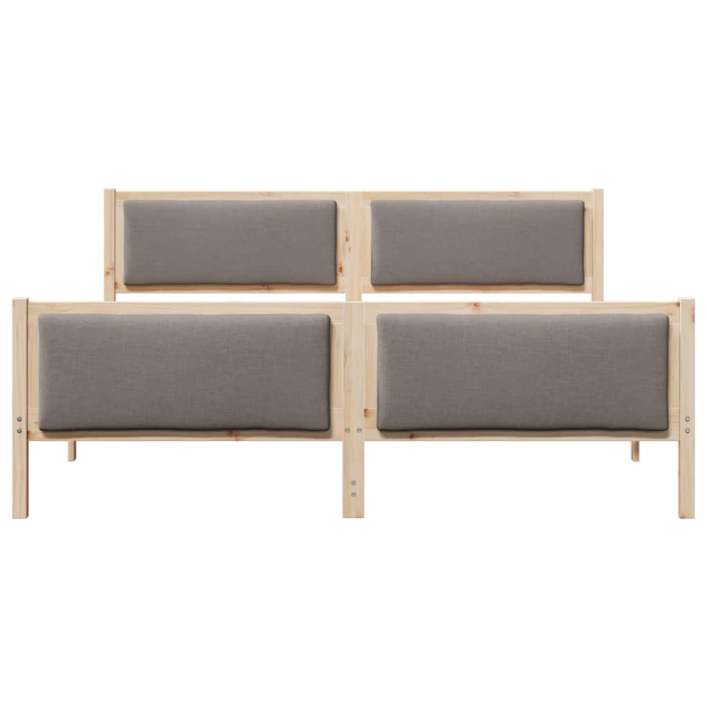 vidaXL Ramka łóżka Z zagłówkiem Ciemnoszary 200 x 200 cm tkanina