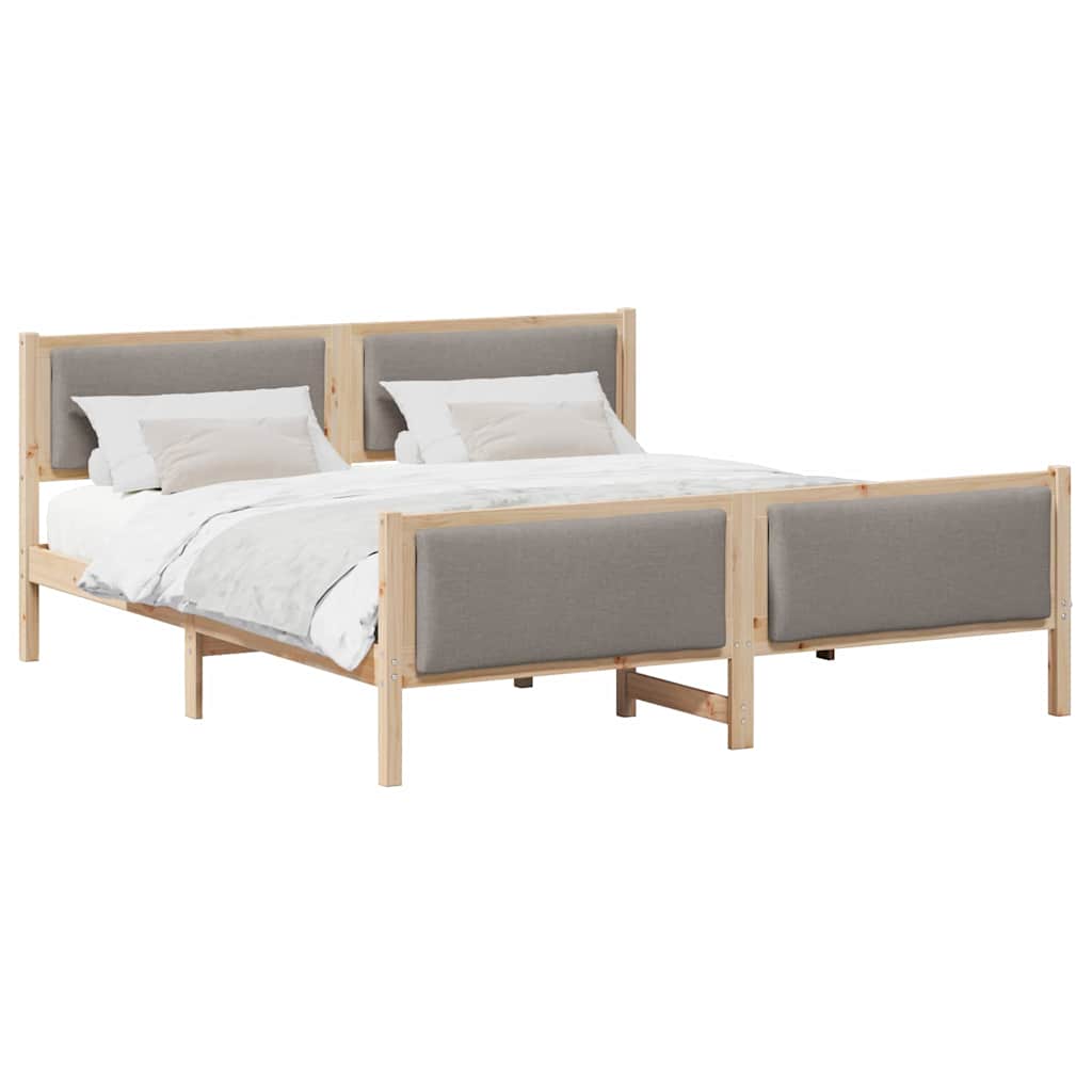 vidaXL Ramka łóżka Z zagłówkiem Ciemnoszary 200 x 200 cm tkanina