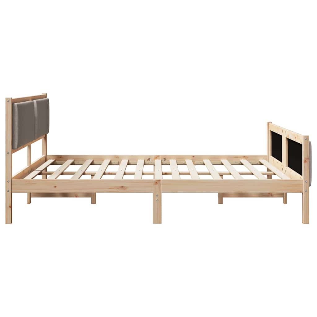 vidaXL Ramka łóżka Z zagłówkiem Ciemnoszary 200 x 200 cm tkanina