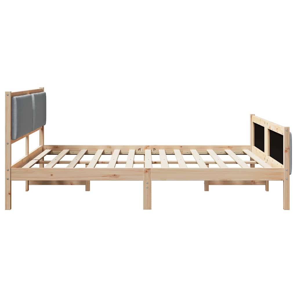vidaXL Ramka łóżka Z zagłówkiem Jasnoszary 180 x 200 cm tkanina