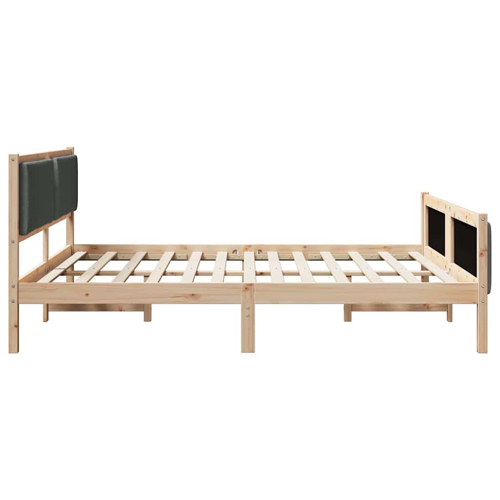 vidaXL Ramka łóżka Z zagłówkiem Ciemnoszary 180 x 200 cm tkanina