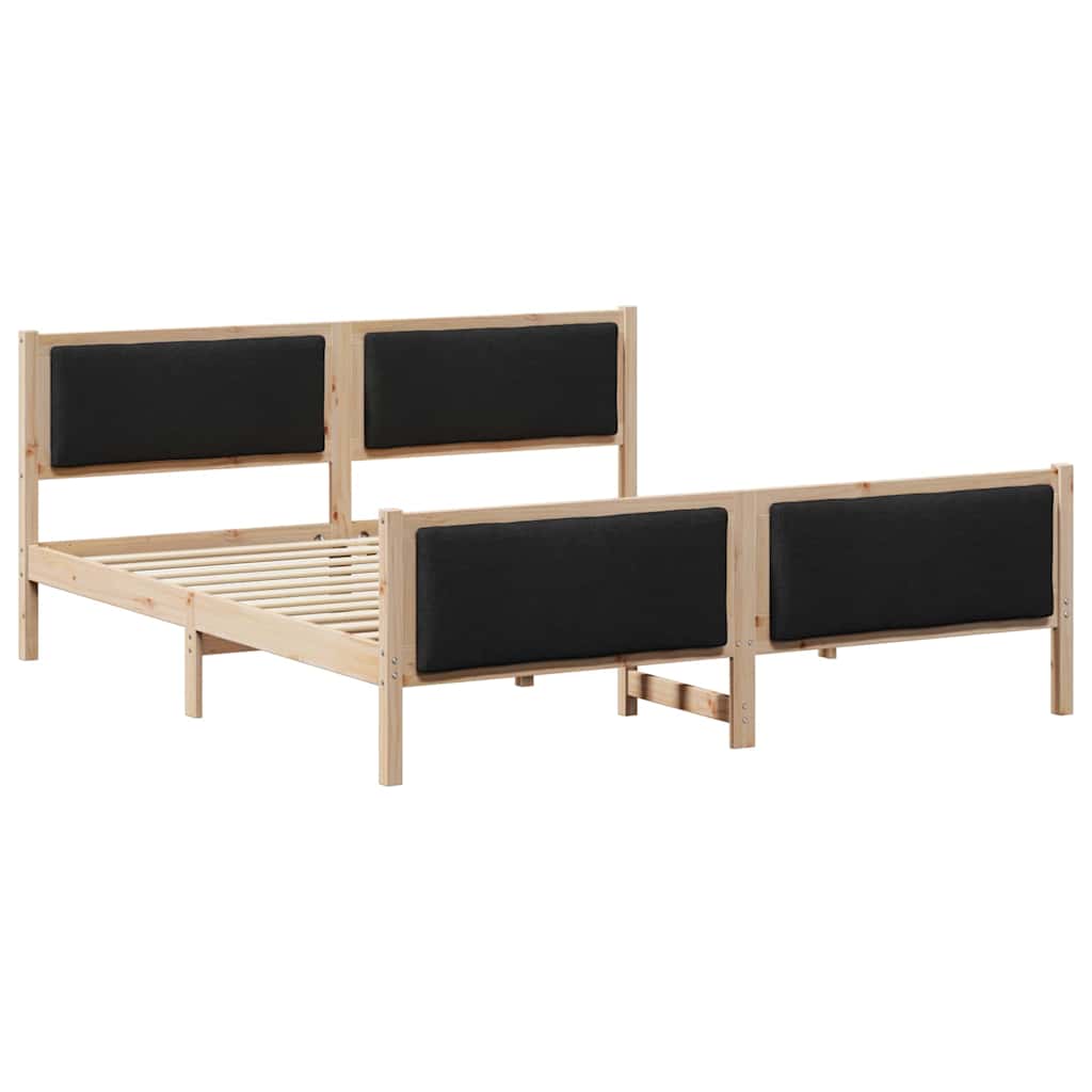 vidaXL Ramka łóżka Z zagłówkiem Czarny 180 x 200 cm tkanina
