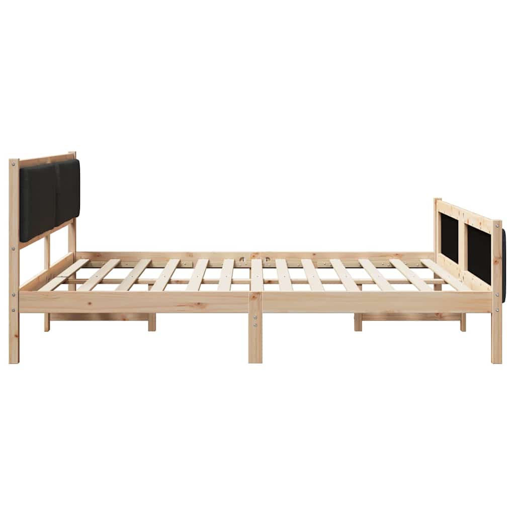 vidaXL Ramka łóżka Z zagłówkiem Czarny 180 x 200 cm tkanina