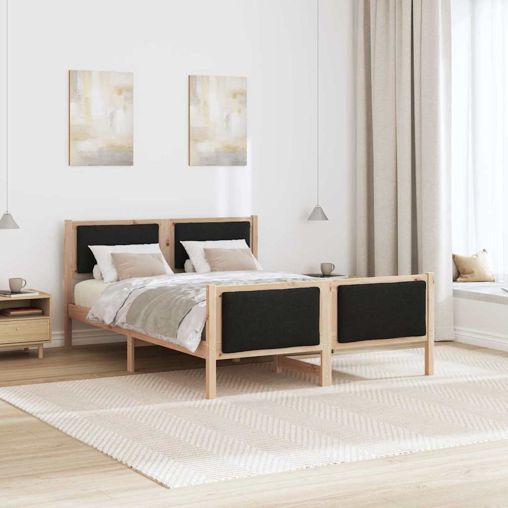 vidaXL Ramka łóżka Z zagłówkiem Czarny 160 x 200 cm tkanina