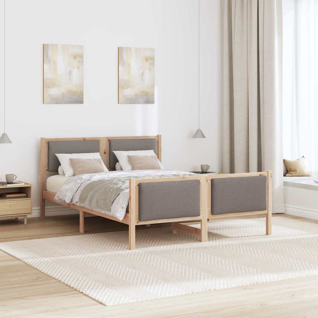 vidaXL Ramka łóżka Z zagłówkiem Ciemnoszary 150 x 200 cm tkanina