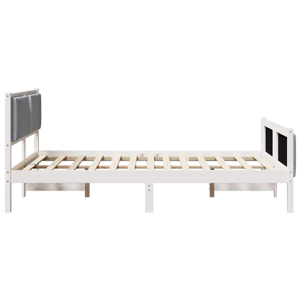 vidaXL Ramka łóżka Z zagłówkiem Jasnoszary 150 x 200 cm tkanina