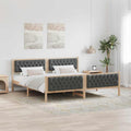vidaXL Ramka łóżka Ciemnoszary 200 x 200 cm Lite drewno sosnowe