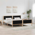 vidaXL Ramka łóżka Czarny 200 x 200 cm Lite drewno sosnowe