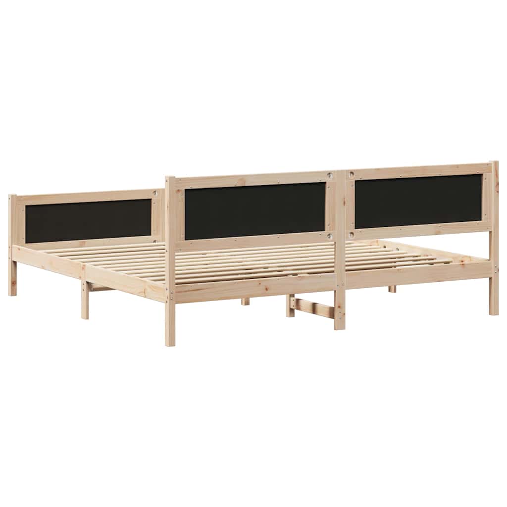 vidaXL Ramka łóżka Czarny 200 x 200 cm Lite drewno sosnowe