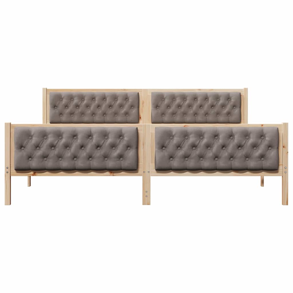 vidaXL Ramka łóżka Ciemnoszary 200 x 200 cm Lite drewno sosnowe