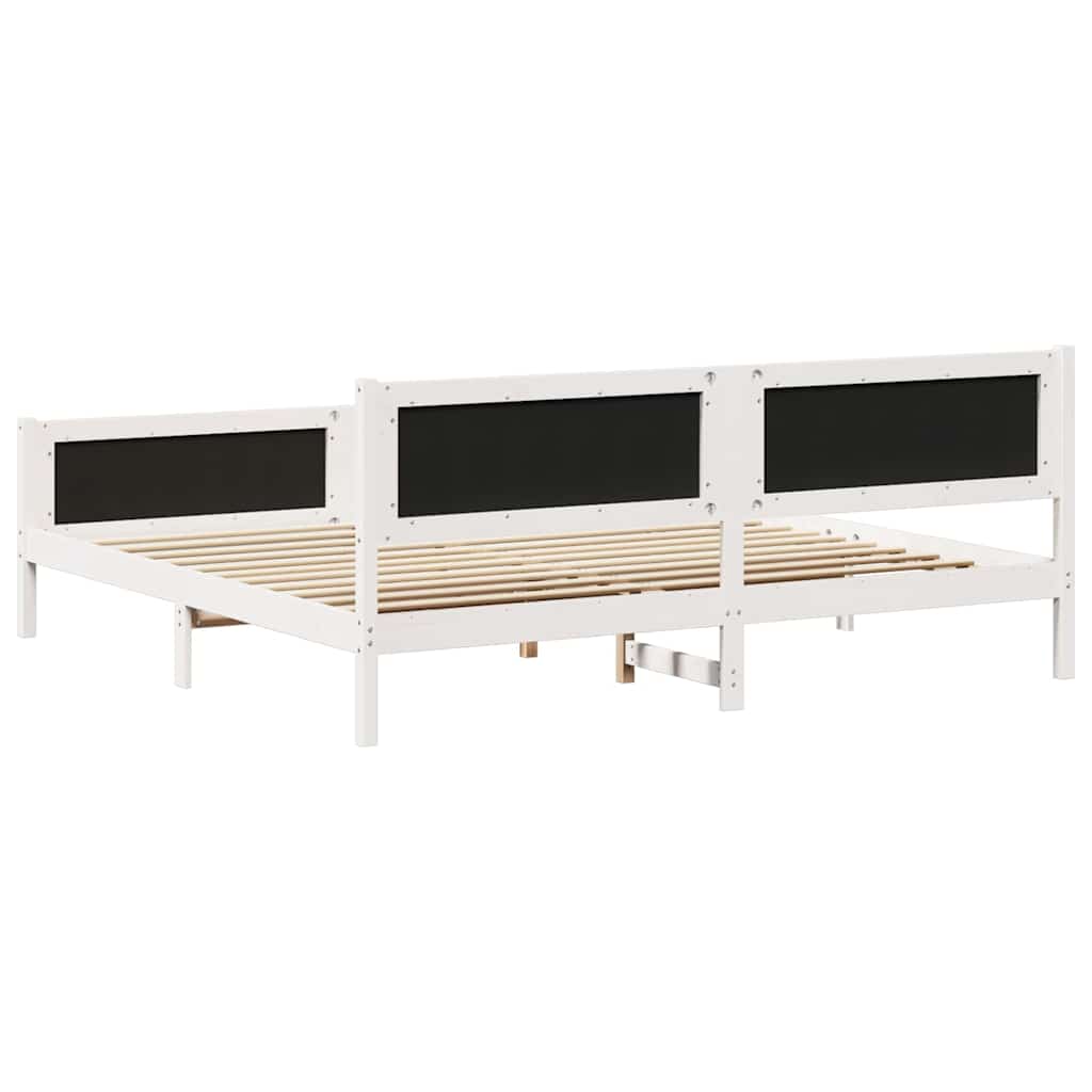 vidaXL Ramka łóżka Jasnoszary 200 x 200 cm Lite drewno sosnowe