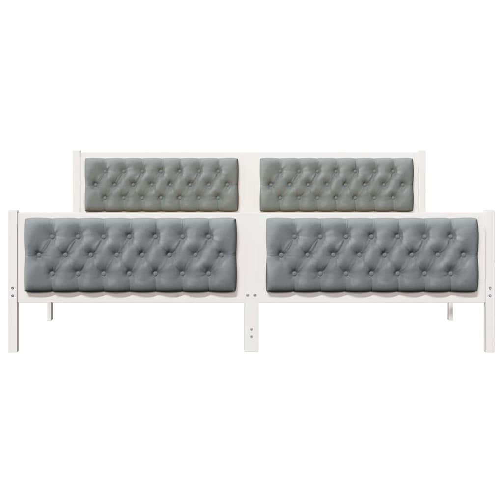 vidaXL Ramka łóżka Jasnoszary 200 x 200 cm Lite drewno sosnowe