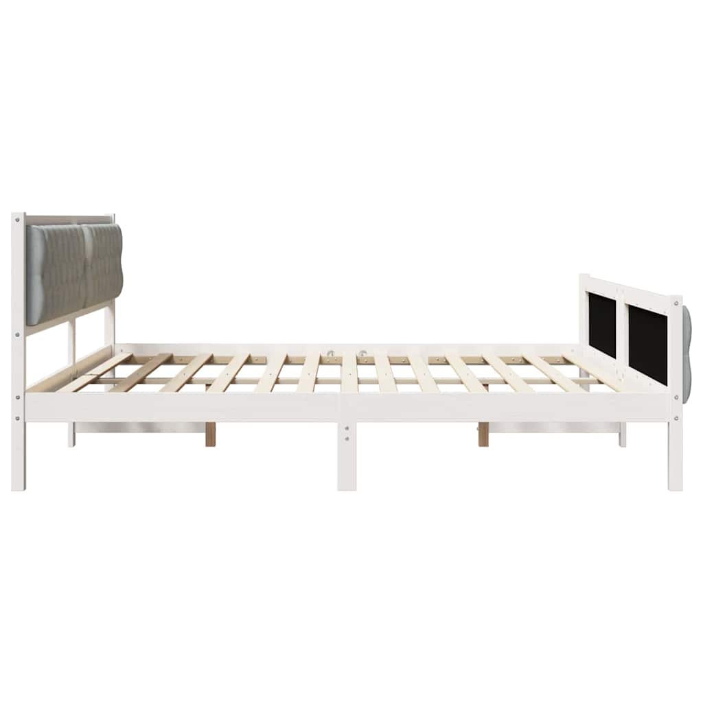 vidaXL Ramka łóżka Jasnoszary 200 x 200 cm Lite drewno sosnowe