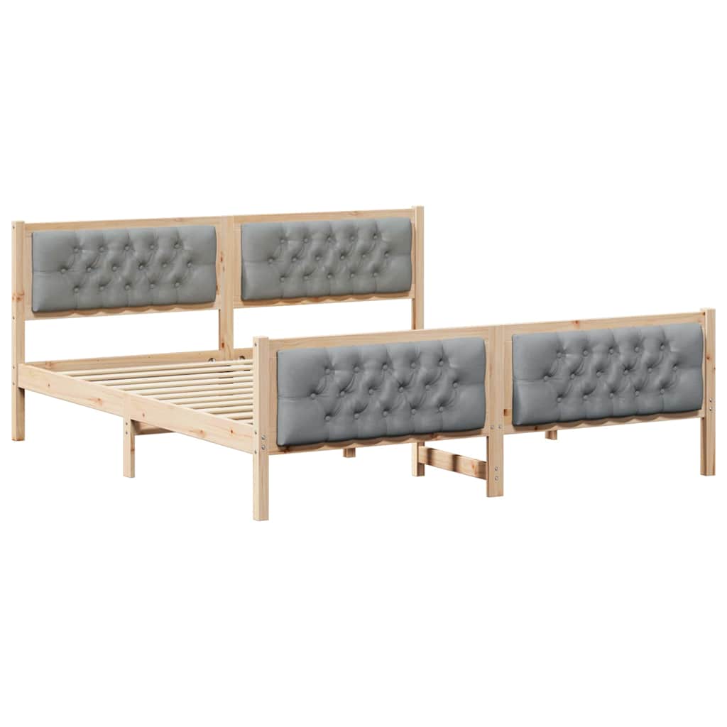 vidaXL Ramka łóżka Jasnoszary 180 x 200 cm Lite drewno sosnowe