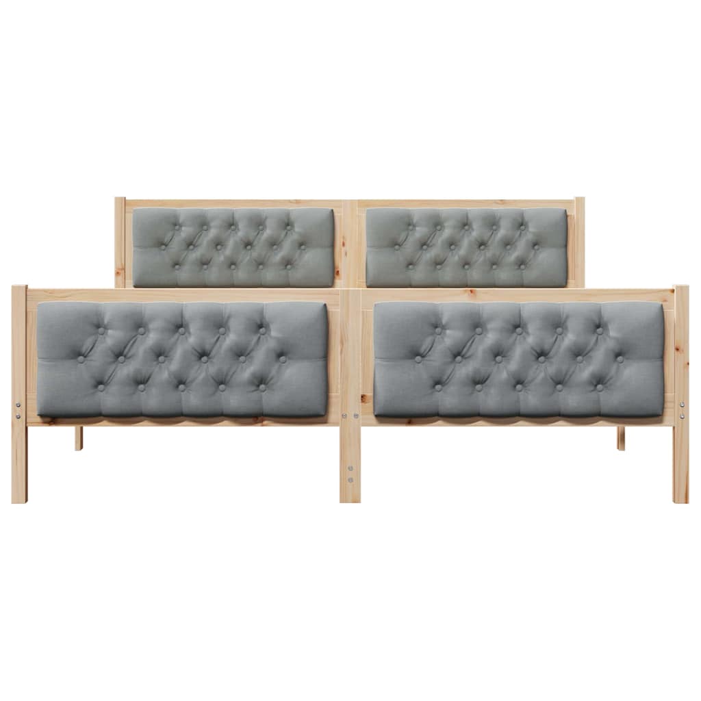 vidaXL Ramka łóżka Jasnoszary 180 x 200 cm Lite drewno sosnowe