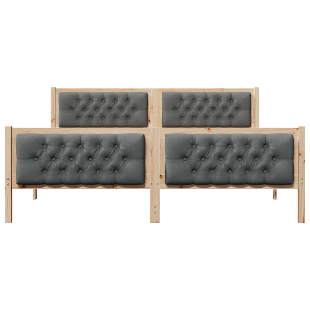 vidaXL Ramka łóżka Ciemnoszary 180 x 200 cm Lite drewno sosnowe