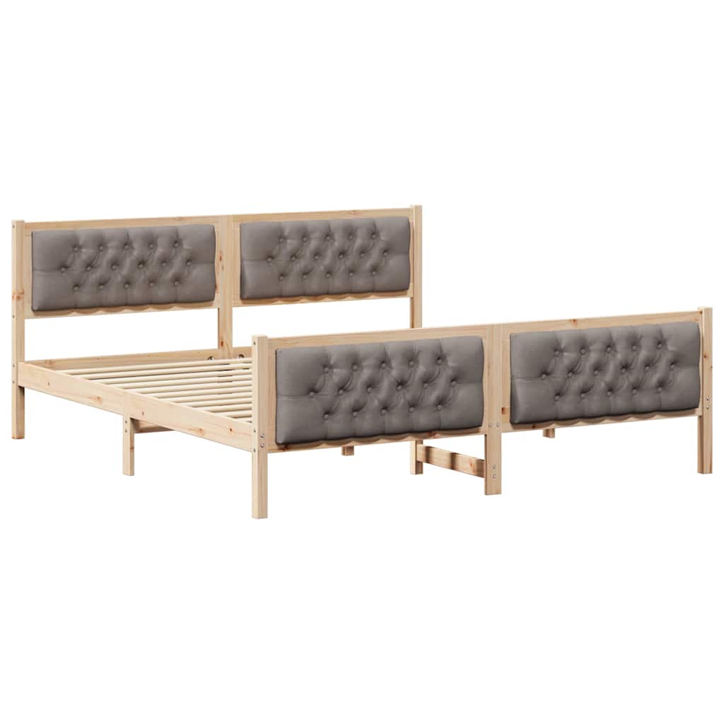 vidaXL Ramka łóżka Ciemnoszary 180 x 200 cm Lite drewno sosnowe