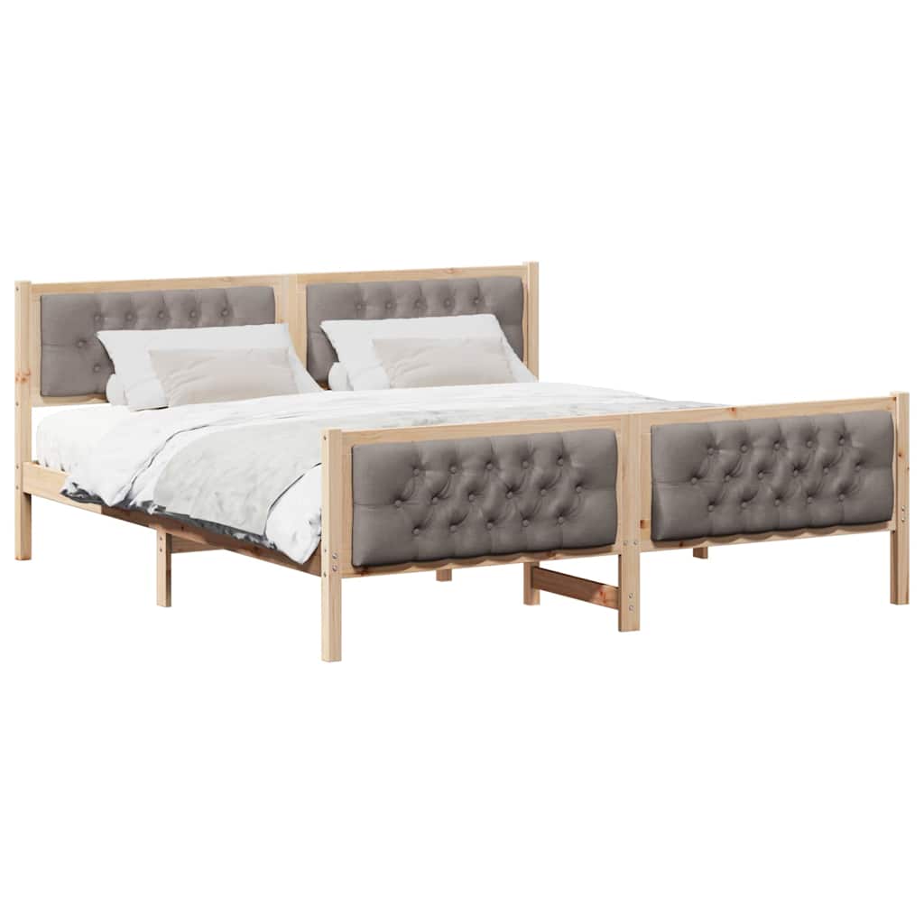 vidaXL Ramka łóżka Ciemnoszary 180 x 200 cm Lite drewno sosnowe
