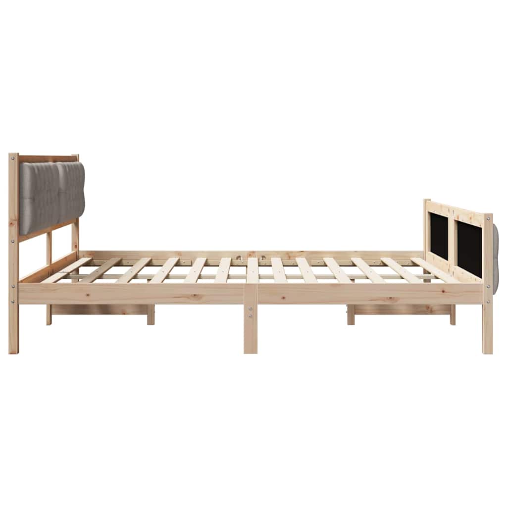 vidaXL Ramka łóżka Ciemnoszary 180 x 200 cm Lite drewno sosnowe