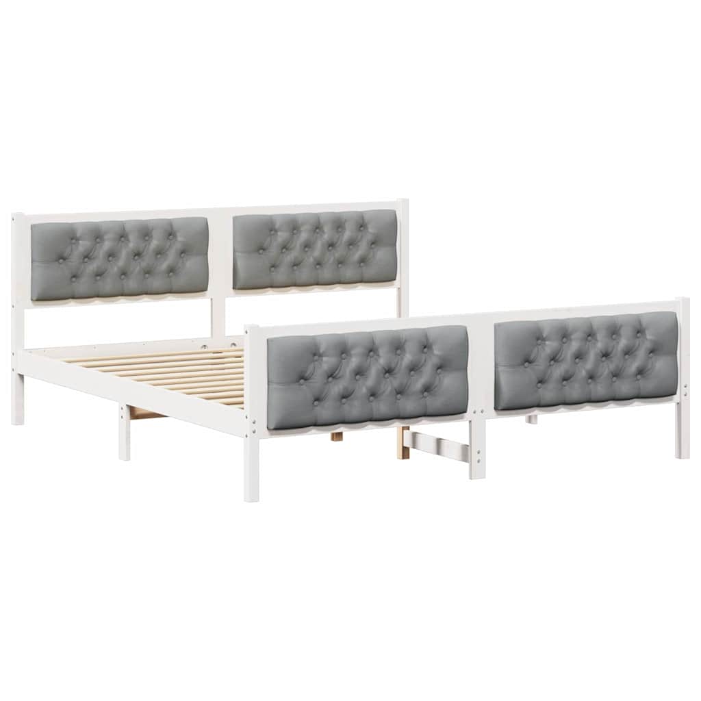 vidaXL Ramka łóżka Jasnoszary 180 x 200 cm Lite drewno sosnowe