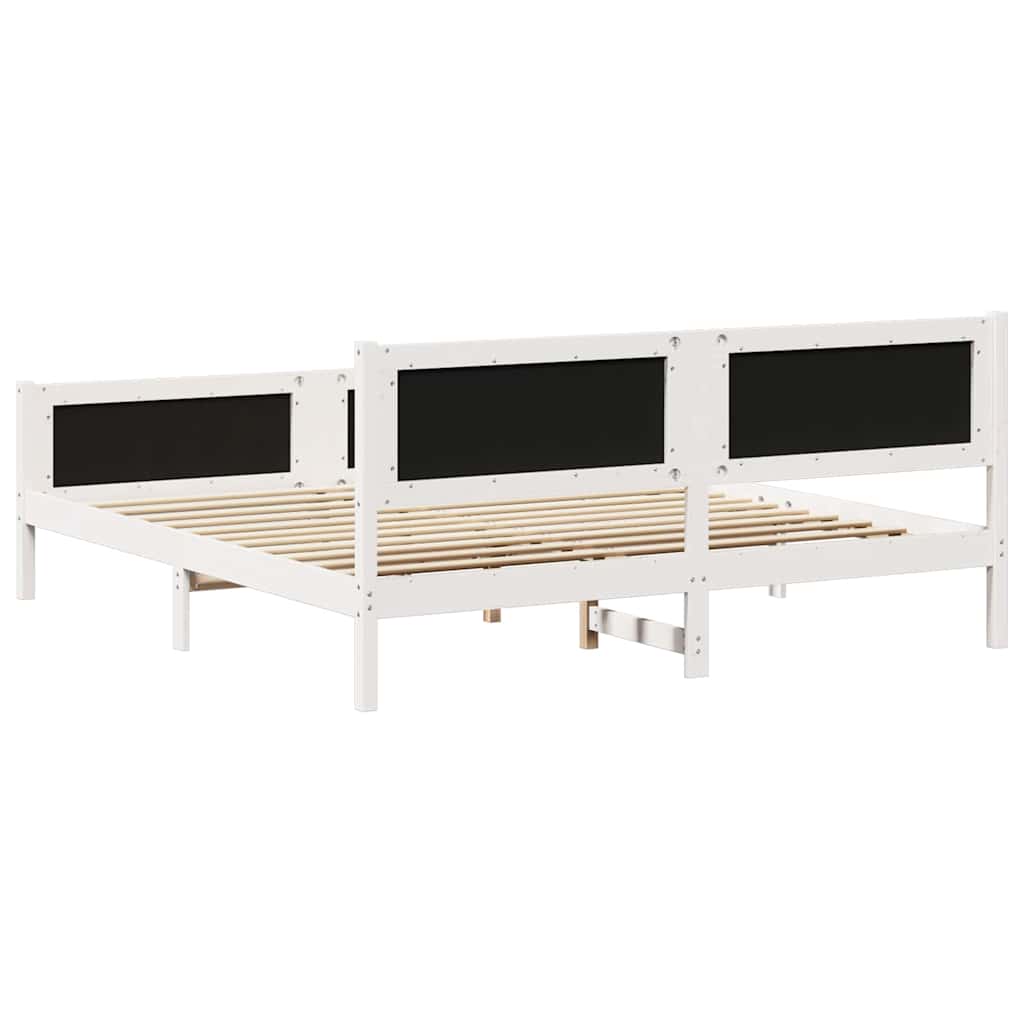 vidaXL Ramka łóżka Jasnoszary 180 x 200 cm Lite drewno sosnowe