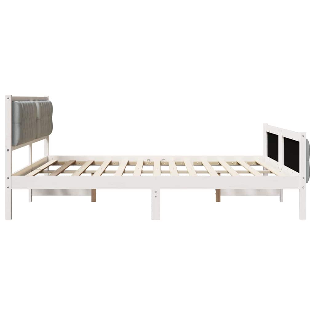 vidaXL Ramka łóżka Jasnoszary 180 x 200 cm Lite drewno sosnowe