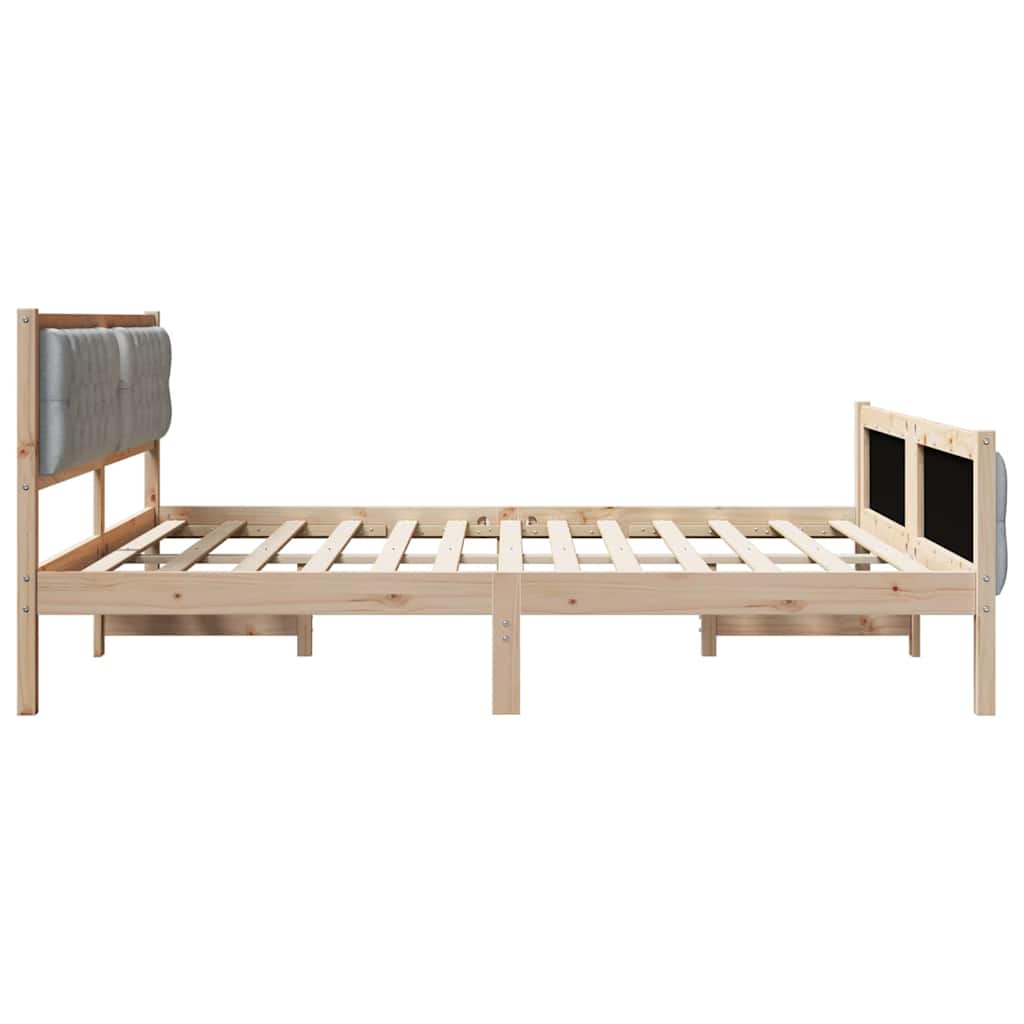 vidaXL Ramka łóżka Jasnoszary 160 x 200 cm Lite drewno sosnowe