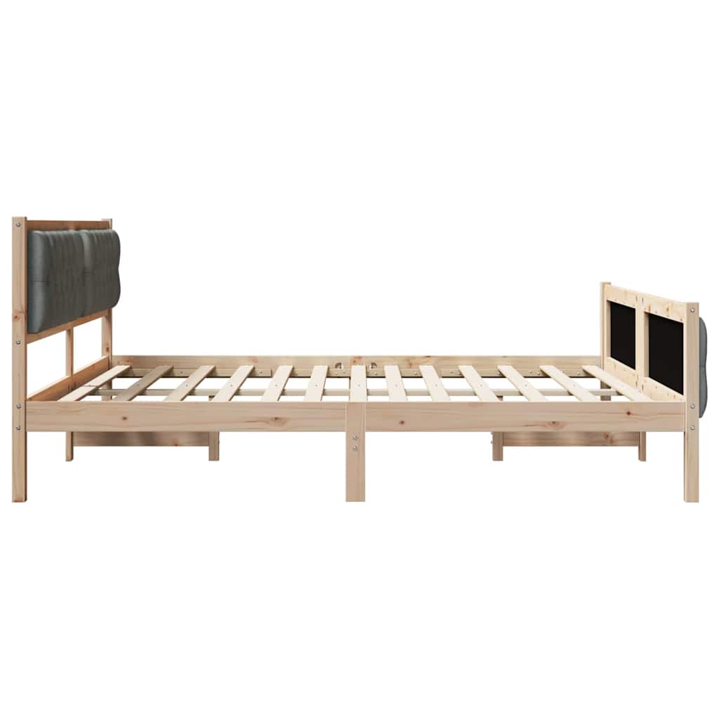 vidaXL Ramka łóżka Ciemnoszary 160 x 200 cm Lite drewno sosnowe