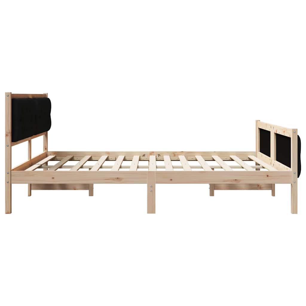 vidaXL Ramka łóżka Czarny 160 x 200 cm Lite drewno sosnowe