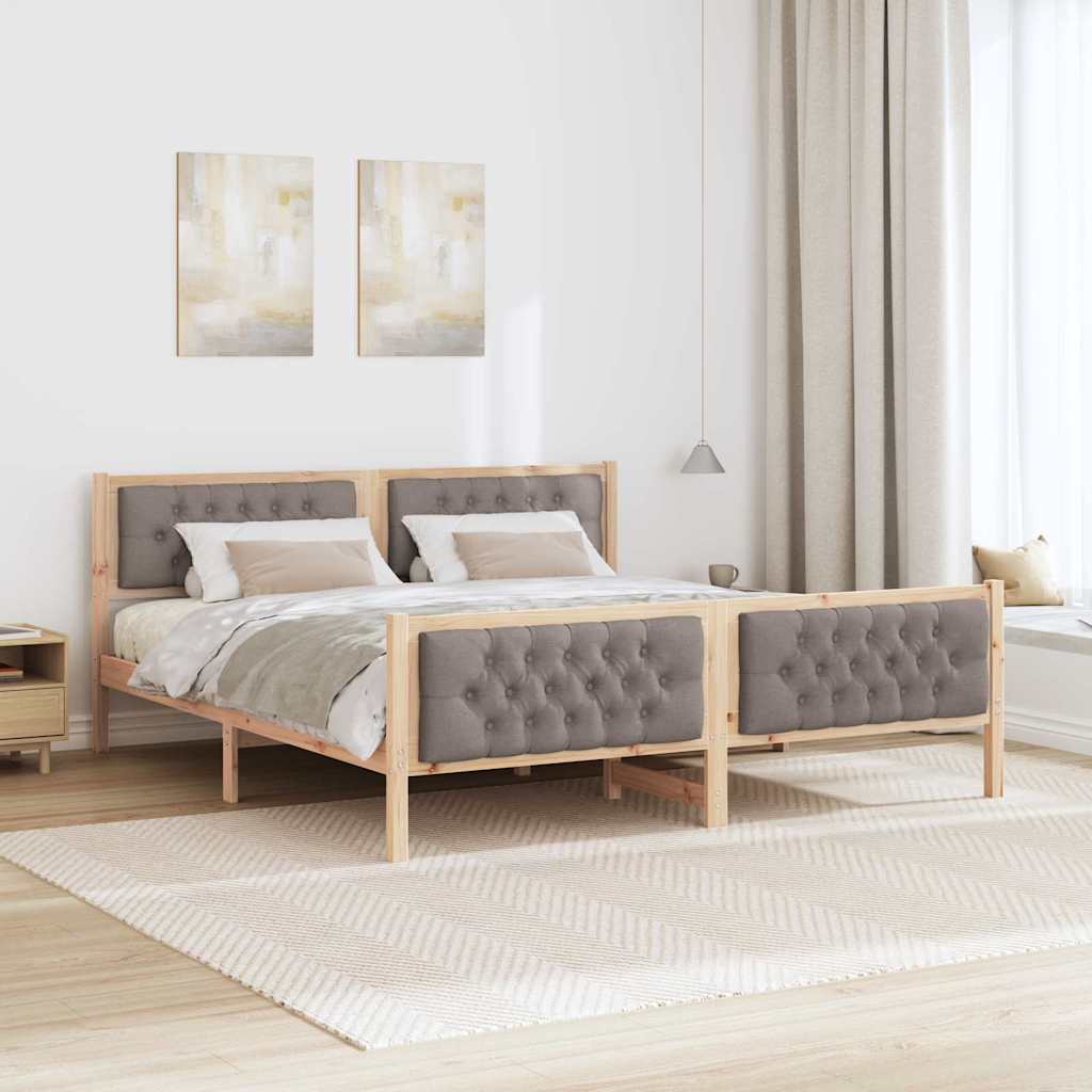 vidaXL Ramka łóżka Ciemnoszary 160 x 200 cm Lite drewno sosnowe