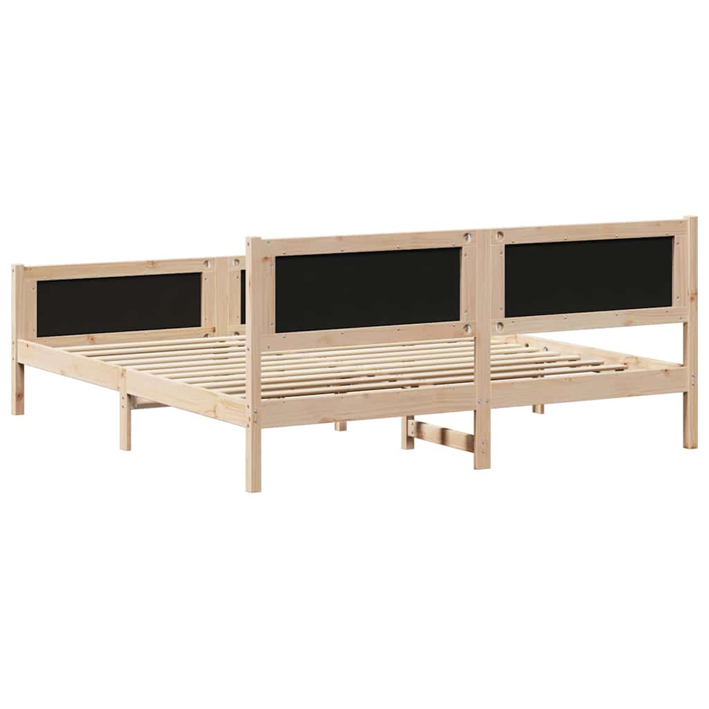 vidaXL Ramka łóżka Ciemnoszary 160 x 200 cm Lite drewno sosnowe