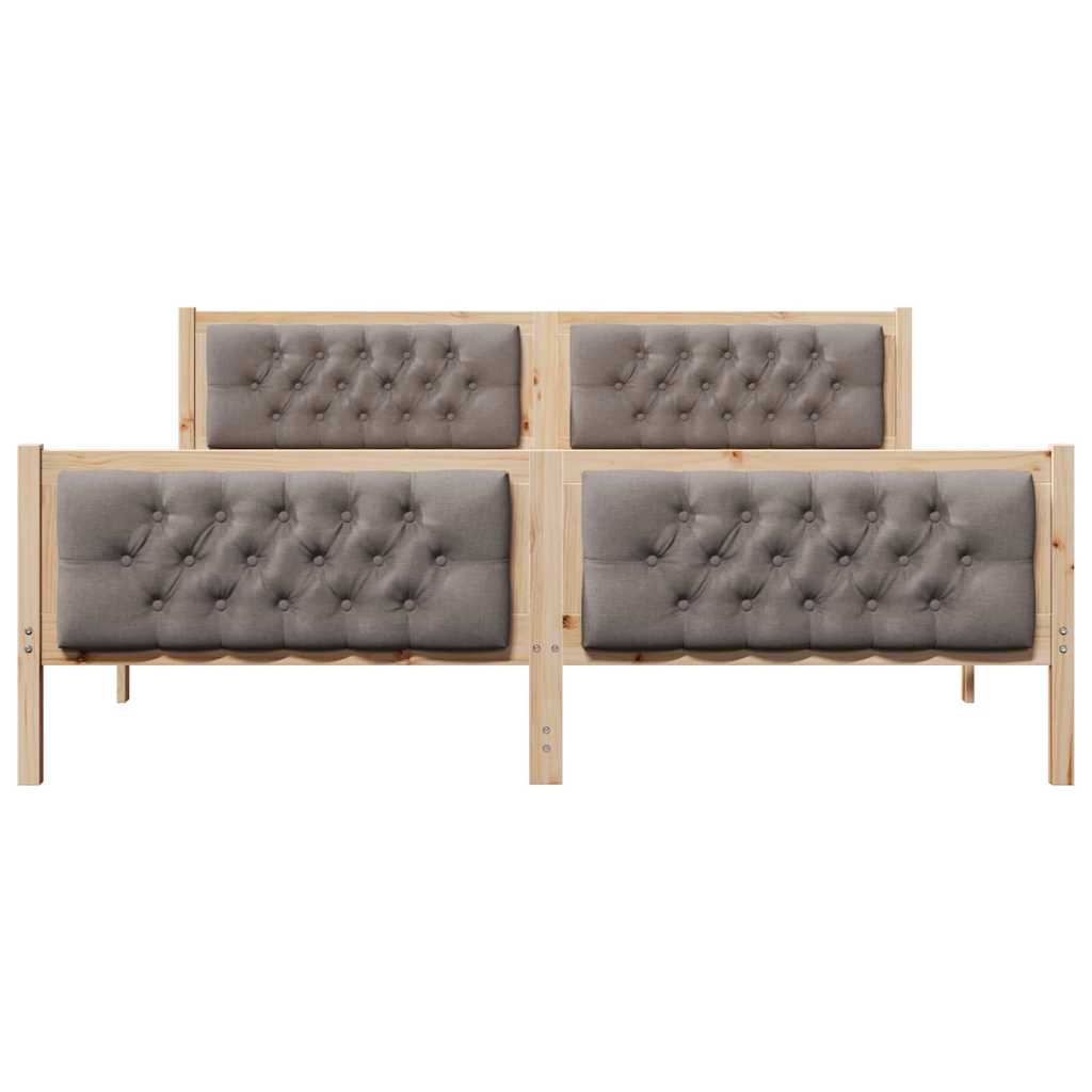 vidaXL Ramka łóżka Ciemnoszary 160 x 200 cm Lite drewno sosnowe