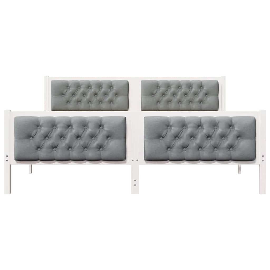 vidaXL Ramka łóżka Jasnoszary 160 x 200 cm Lite drewno sosnowe