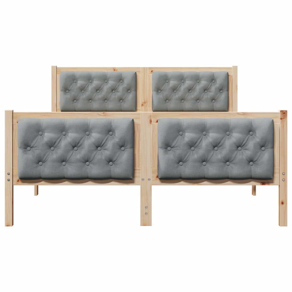 vidaXL Ramka łóżka Jasnoszary 150 x 200 cm Lite drewno sosnowe