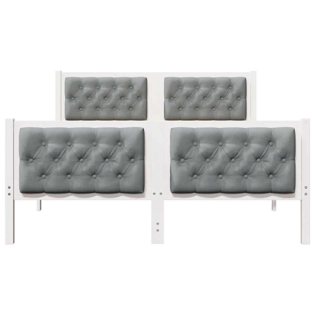vidaXL Ramka łóżka Jasnoszary 150 x 200 cm Lite drewno sosnowe