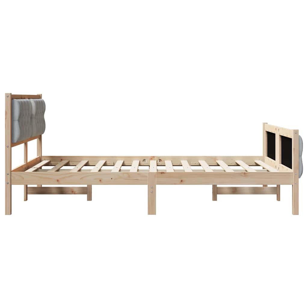 vidaXL Ramka łóżka Jasnoszary 140 x 200 cm Lite drewno sosnowe