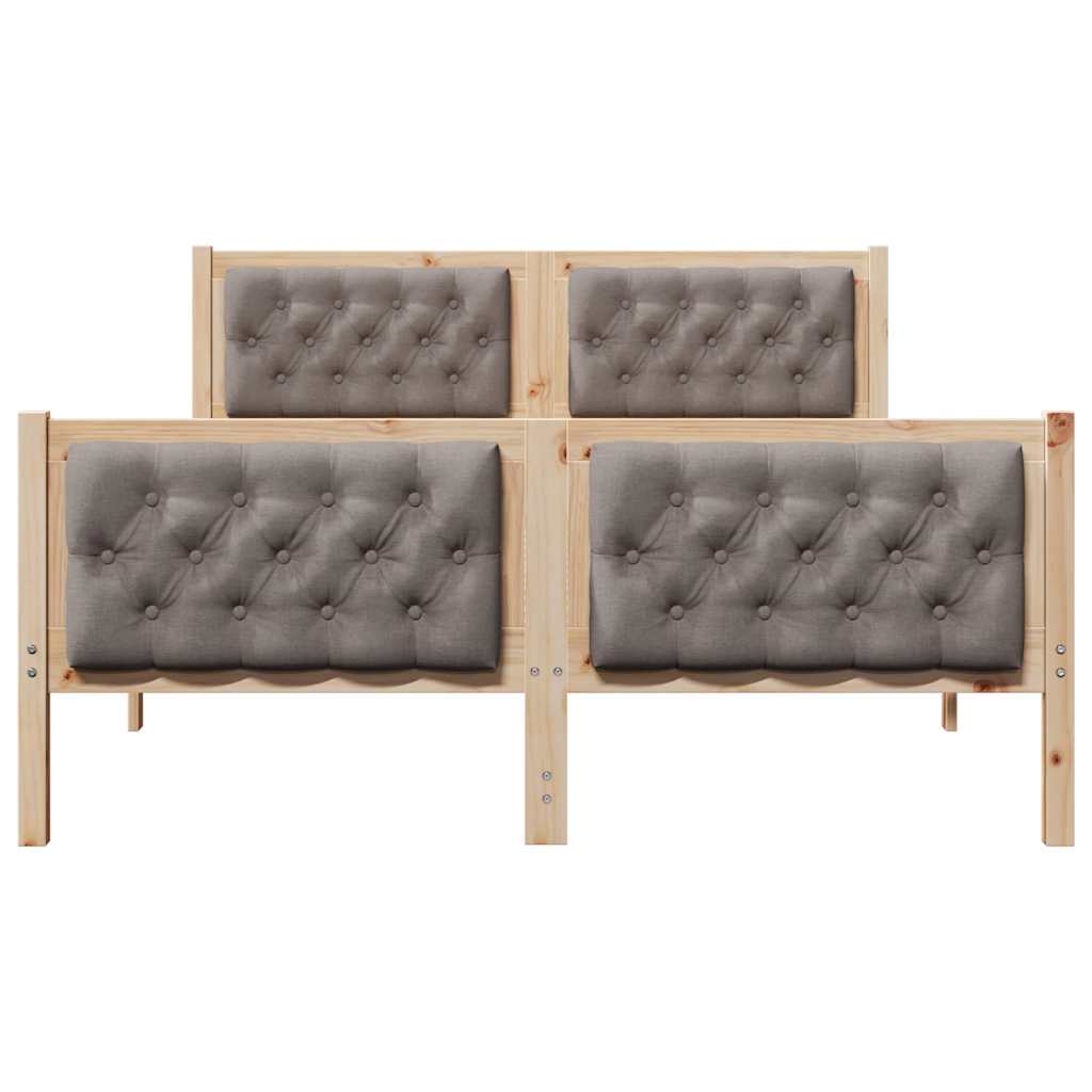 vidaXL Ramka łóżka Ciemnoszary 140 x 200 cm Lite drewno sosnowe