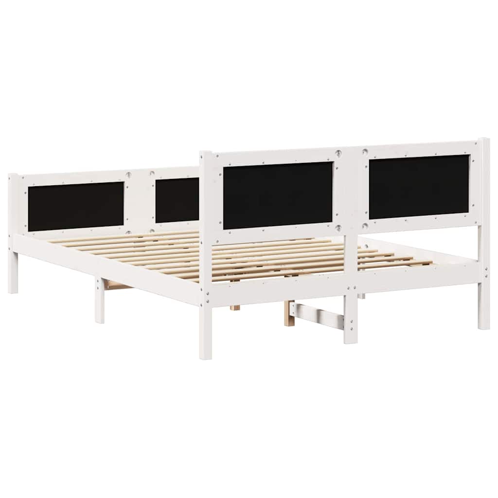 vidaXL Ramka łóżka Jasnoszary 140 x 200 cm Lite drewno sosnowe