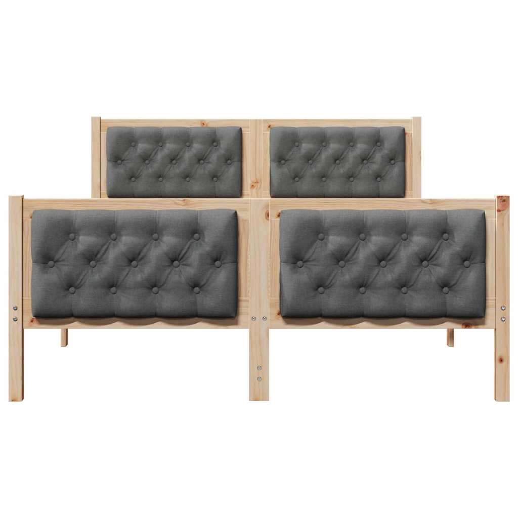 vidaXL Ramka łóżka Ciemnoszary 140 x 190 cm Lite drewno sosnowe