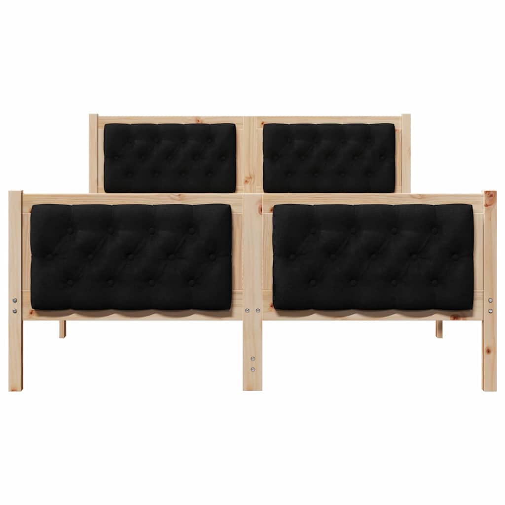 vidaXL Ramka łóżka Czarny 140 x 190 cm Lite drewno sosnowe
