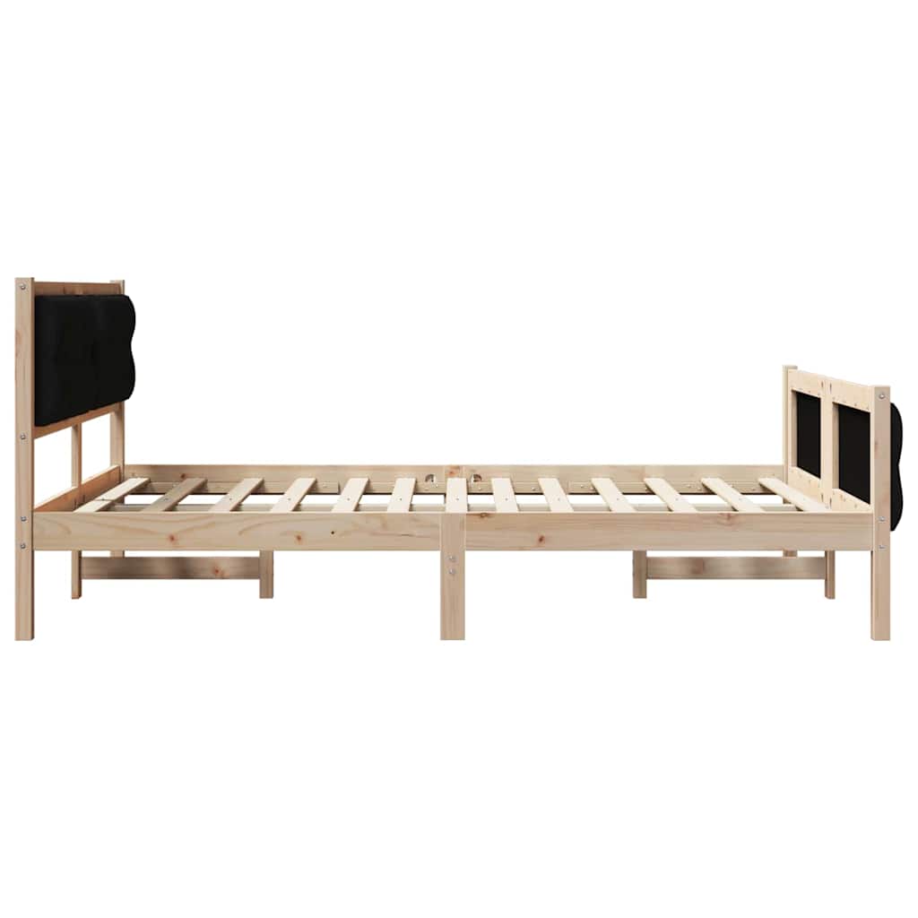 vidaXL Ramka łóżka Czarny 140 x 190 cm Lite drewno sosnowe