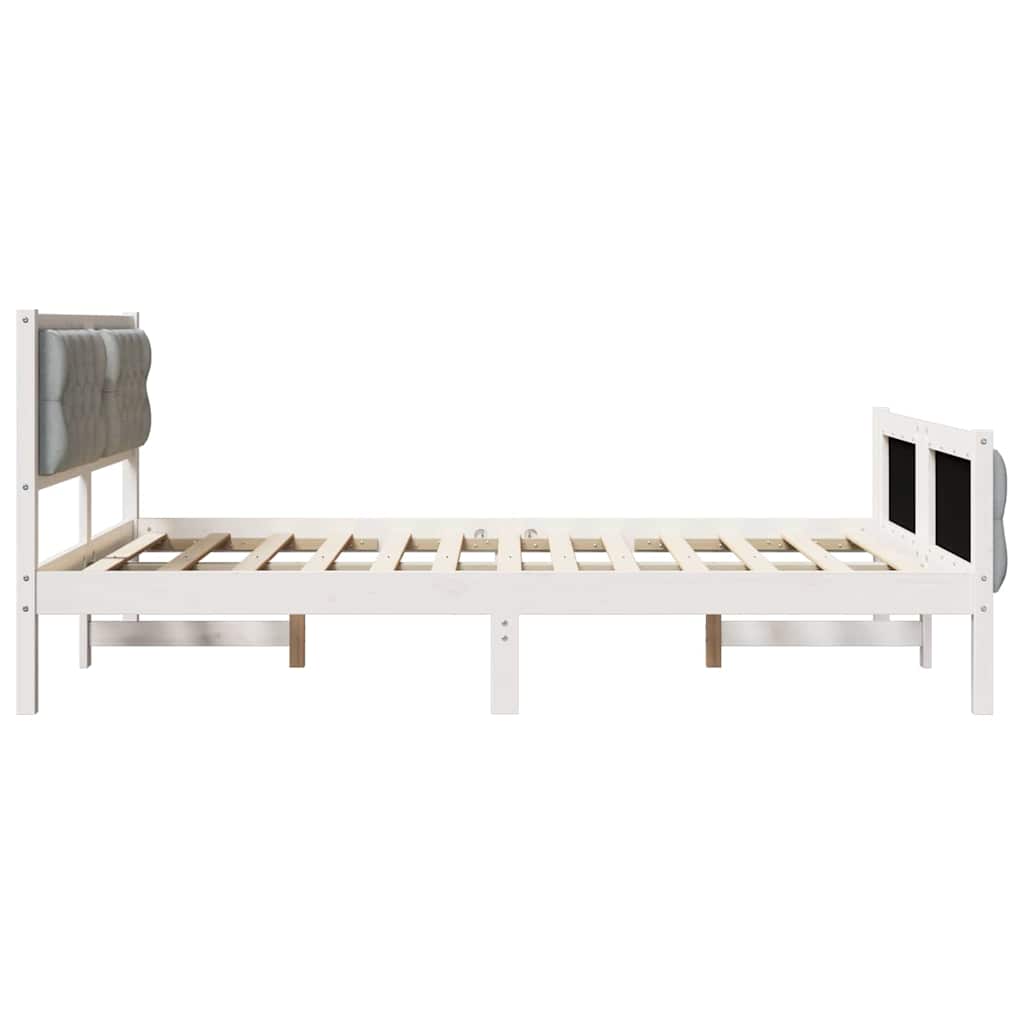 vidaXL Ramka łóżka Jasnoszary 140 x 190 cm Lite drewno sosnowe