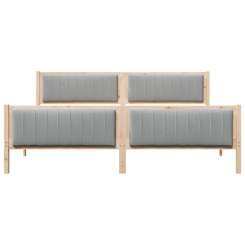 vidaXL Rama łóżka Z zagłówkiem Brązowy i jasnoszary 200 x 200 cm