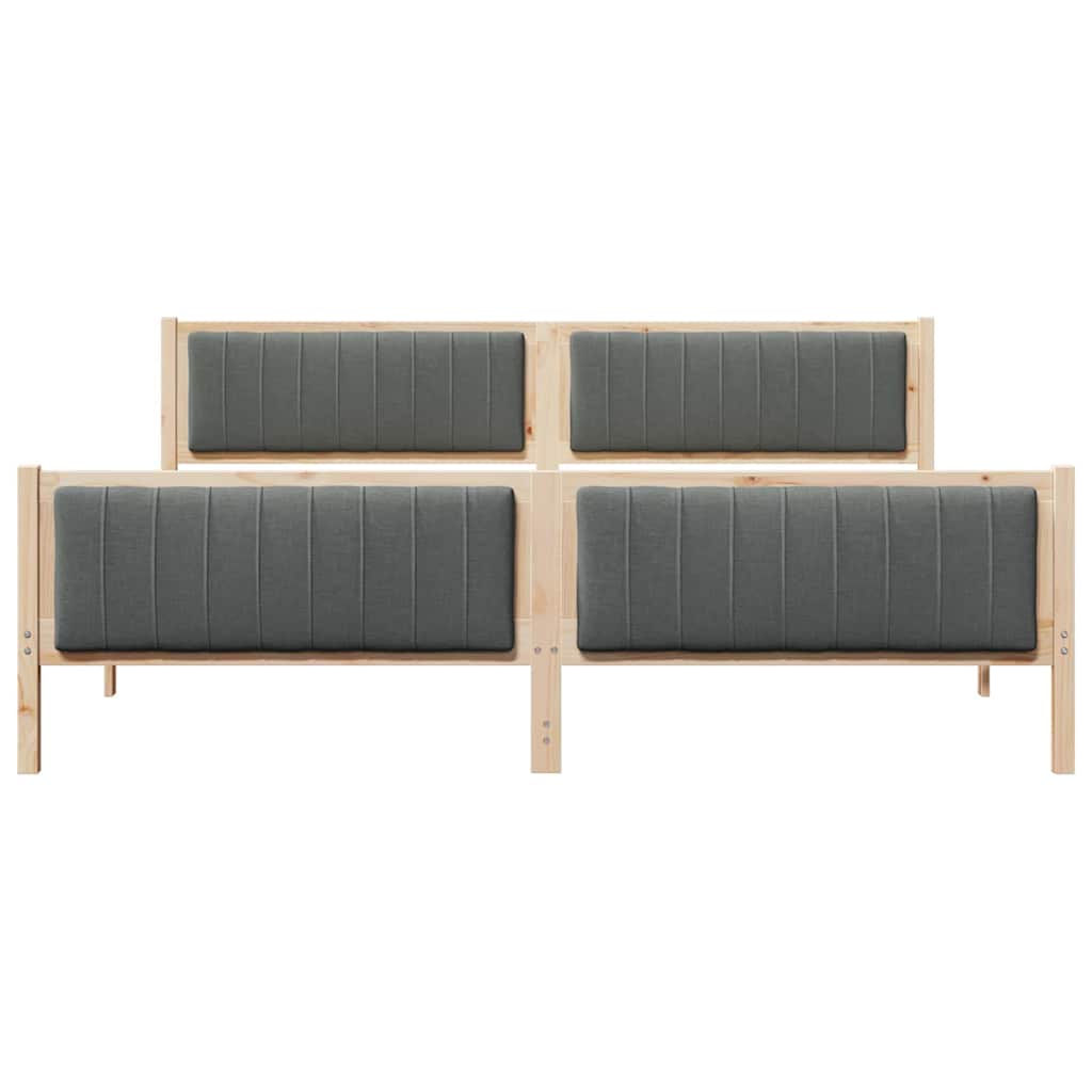 vidaXL Rama łóżka Z zagłówkiem brązowy i ciemnoszary 200 x 200 cm