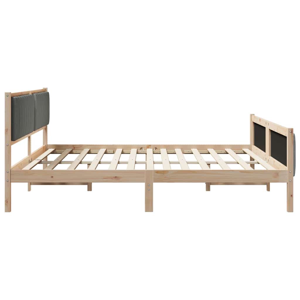vidaXL Rama łóżka Z zagłówkiem brązowy i ciemnoszary 200 x 200 cm