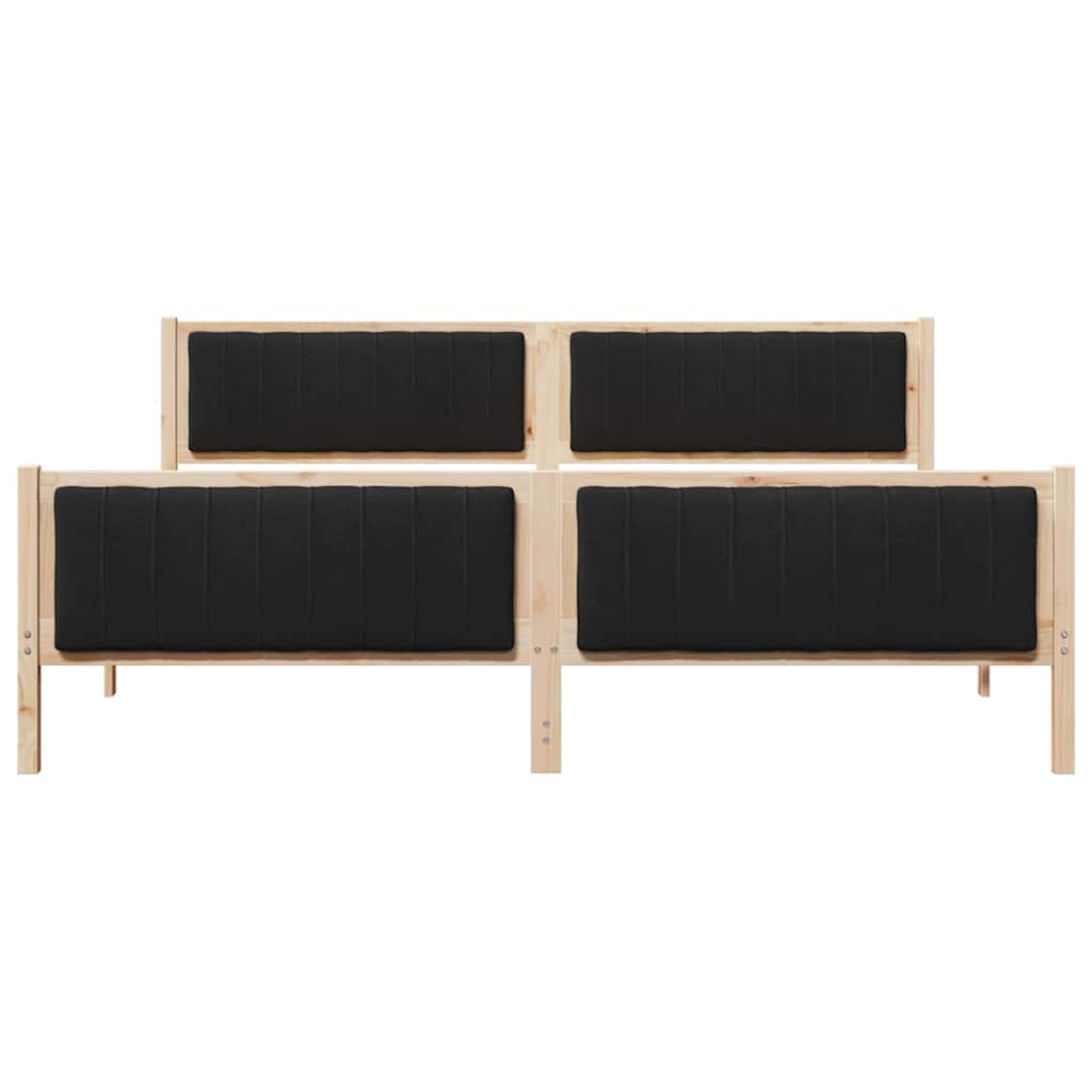 vidaXL Rama łóżka brązowo-czarny 200 x 200 cm Lite drewno sosnowe