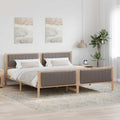 vidaXL Rama łóżka Brązowy i taupe 200 x 200 cm Lite drewno sosnowe