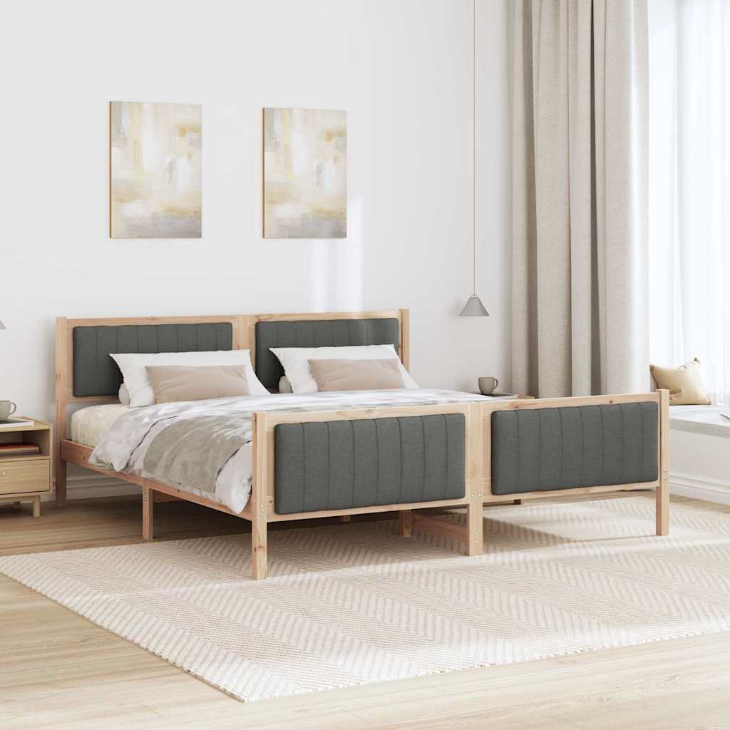 vidaXL Rama łóżka Z zagłówkiem brązowy i ciemnoszary 180 x 200 cm